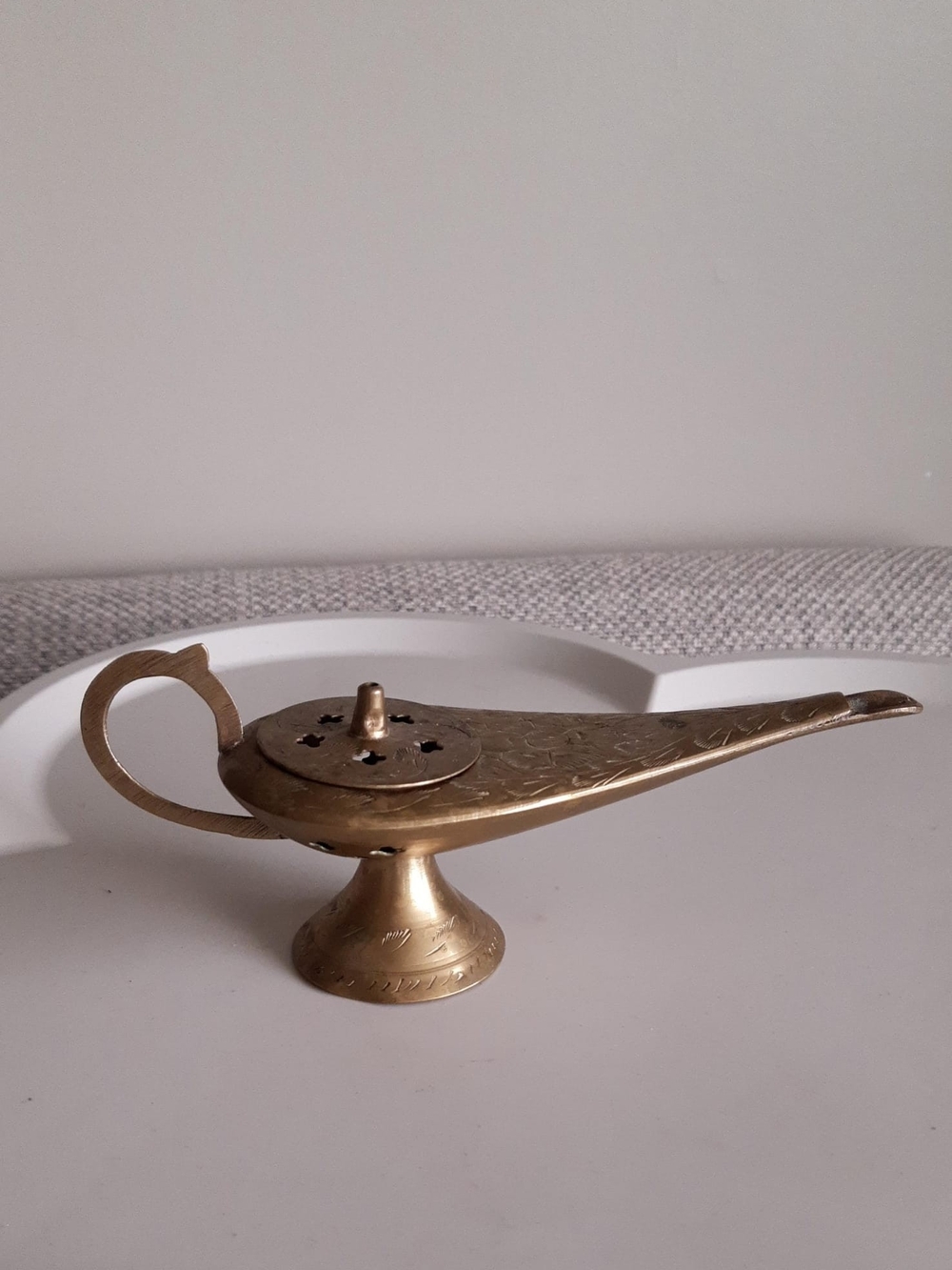 Antique Brass Genie Lamp Incense Burner